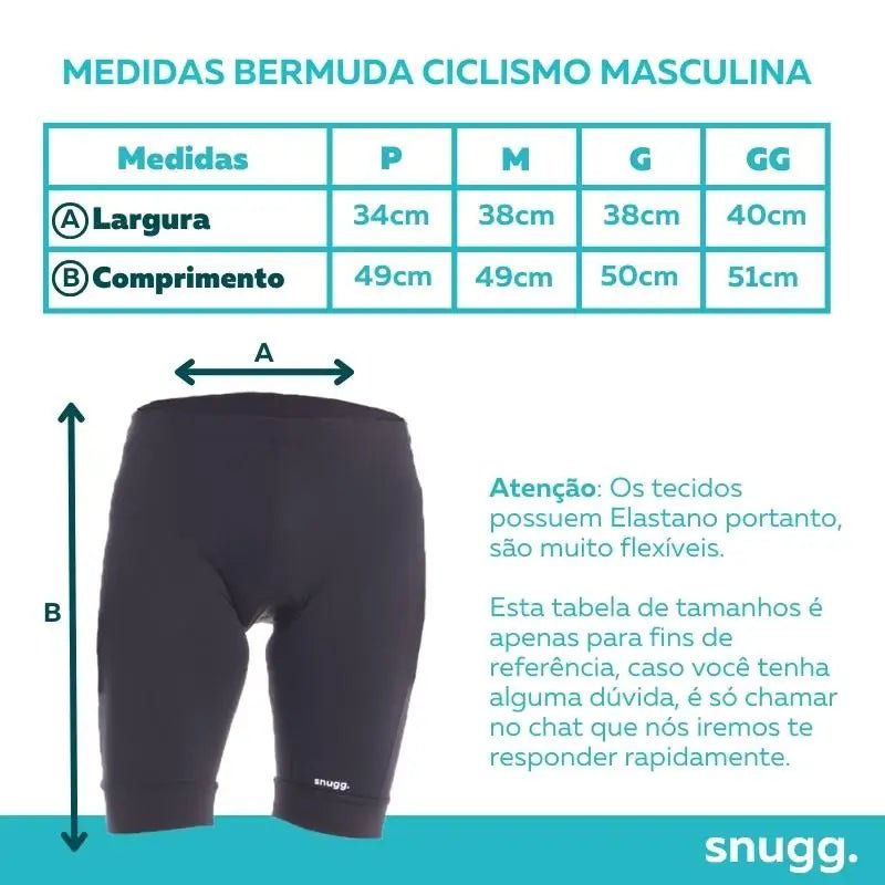 Bermuda de Ciclismo com Forro Masculino Snugg - Mix25